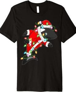 Funny Orca Xmas Lighting Matching Santa Orca Christmas Premium T-Shirt