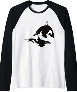 Whale Family Orca Squad Orca Squad Whale Sea Animal Raglan Baseball Tee