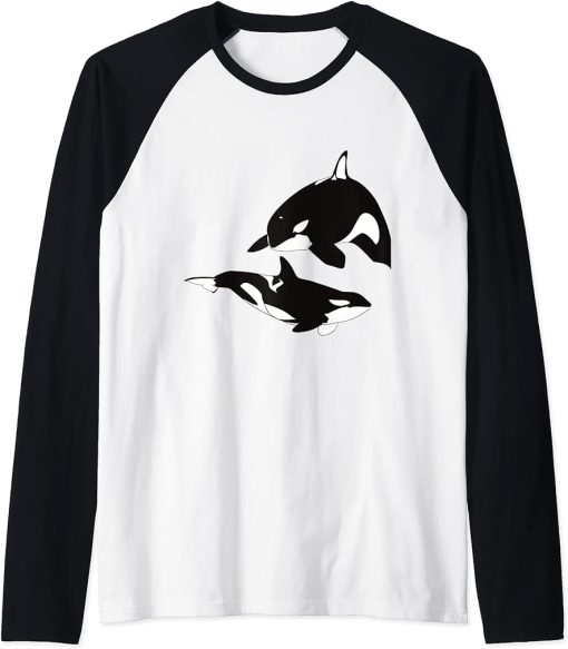 Whale Family Orca Squad Orca Squad Whale Sea Animal Raglan Baseball Tee