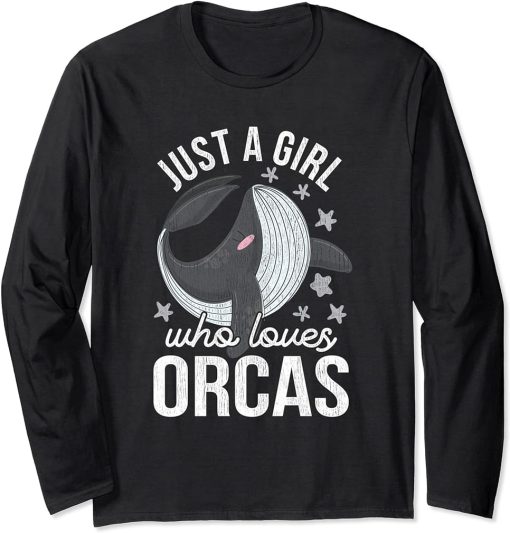 Just A Girl Who Loves Orcas Long Sleeve T-Shirt