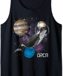 Orca Lover Astronaut Galaxy Space Ocean or Sea Animal Whale Tank Top