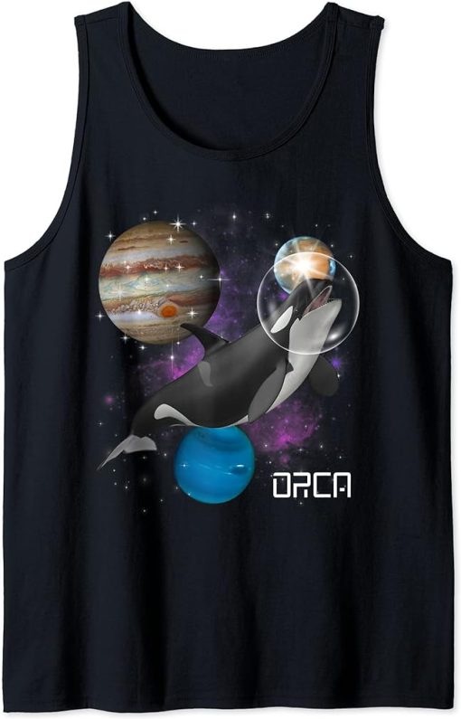 Orca Lover Astronaut Galaxy Space Ocean or Sea Animal Whale Tank Top