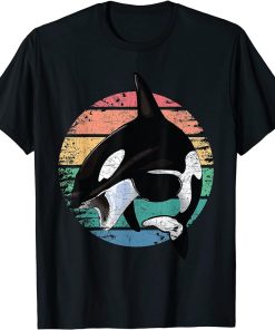 Orca whale vintage retro killer whale art design T-Shirt