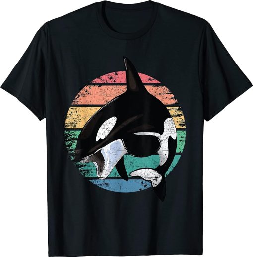 Orca whale vintage retro killer whale art design T-Shirt