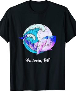 Victoria BC Japanese Paint Geometric Orca Killer Whale T-Shirt